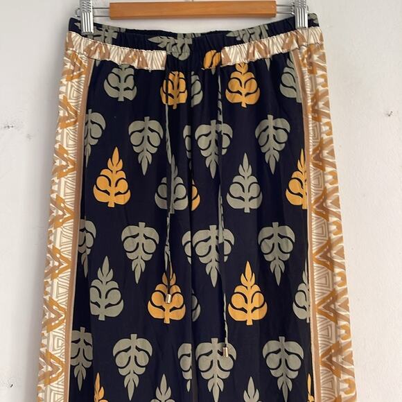 Soft Surroundings leaf print elastic waist pull on wide leg palazzo pants sz XS - Picture 2 of 6